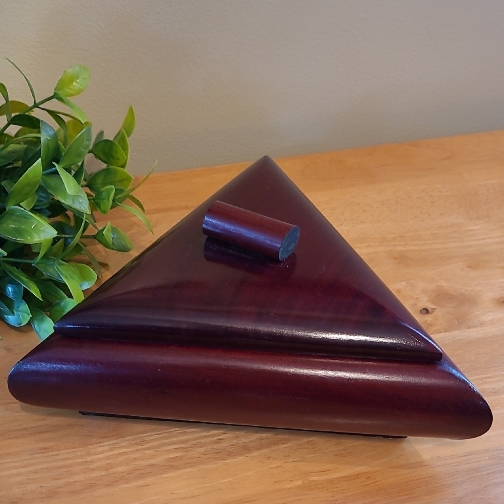 GEOMETRIC Triangular Wooden Box with Lid